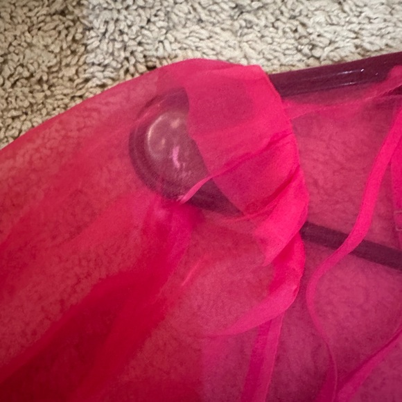 Cinq A Sept Katerina Sheer Silk Top In Pink Azalea - Picture 9 of 9